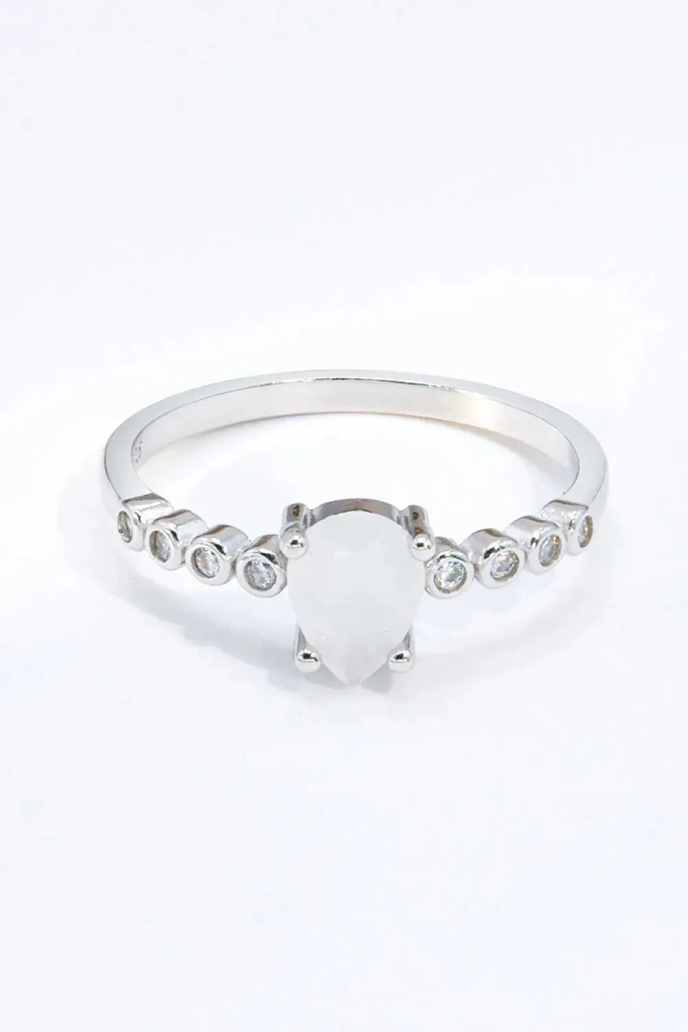 Teardrop Natural Moonstone Ring Moonstone - Tophatter Daily Deals